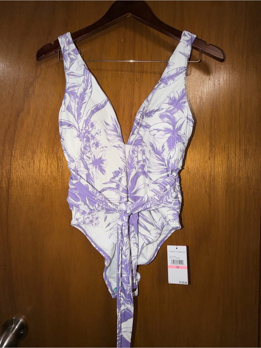 Vince Camuto Lavender Floral Print Dress - Picture 4 of 7